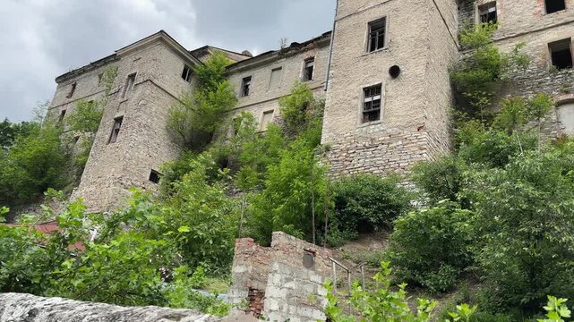 Abandoned building of fortress barracks 18th century, Kamianets-Podilskyi, Ukraine