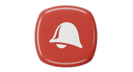 Fototapeta premium Isolated Red Notification App Icon, Alert Symbol, Rounded Square Design, Reminder, Social Media