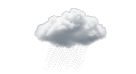 Isolated storm cloud releasing rain, weather forecasting icon, seasonal climate effect