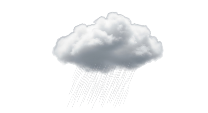 Isolated storm cloud releasing rain, weather forecasting icon, seasonal climate effect