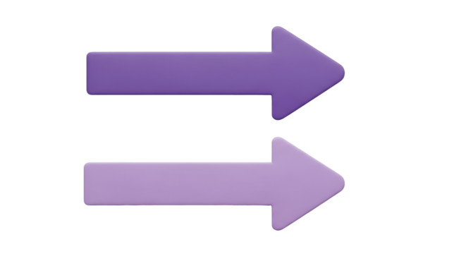 Isolated Pair of Violet Arrows Pointing Rightward Indicating Direction and Navigation