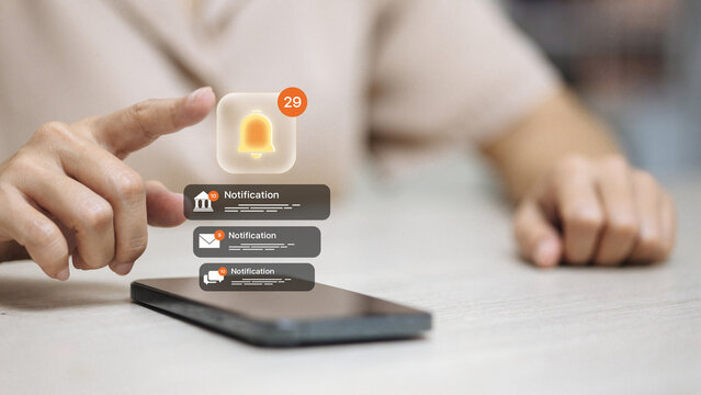 Push Notification Bell with Unread Count over Smartphone for Real-Time Alerts