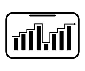 Bar Chart Icon with Trend Line, Data Analysis, Statistics, Business, Growth, Presentation