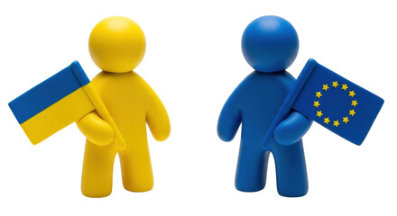 Isolated concept of support between Ukraine and the European Union, peace and diplomacy