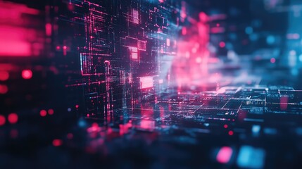 Obraz premium Digital data network lines creating abstract cyberspace