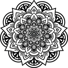 Mandala. Vintage Round Ornament Pattern. Stylized Ornamental Flower. Decorative element for any kind of design. Coloring book.
