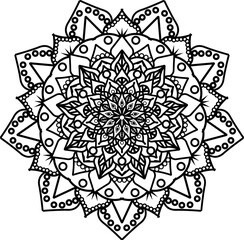 Mandala. Vintage Round Ornament Pattern. Stylized Ornamental Flower. Decorative element for any kind of design. Coloring book.