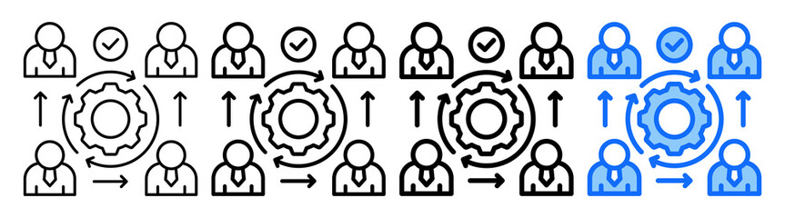 Team Alignment Icon Different Style Outline Collection Set