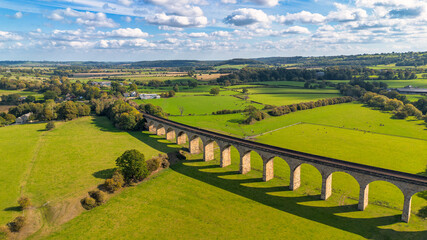 Arthington Viaduct in North Yorkshire. This viaduct comprises of  21 arches, each with a span of 18...