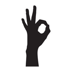 Obraz premium OK Hand Gesture Silhouette okay sign