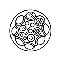 Easter egg with floral design and ribbon illustration