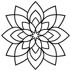 Vector illustration of a flower line art illustration