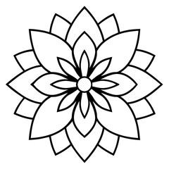 Vector illustration of lotus flower line art illustration
