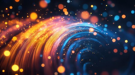 Fototapeta premium Abstract fiber optics lines flowing data stream