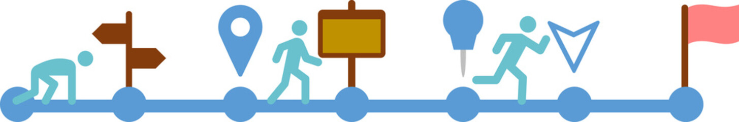 目標達成へのロードマップのイラスト