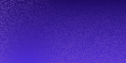 Purple glowing pixel dot pattern. Abstract neon grid wallpaper. Violet color mosaic pattern backdrop. Vector modern technology, business, science, healthcare, medicine, presentation design background