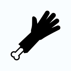 Illustration of a Zombie's Hand: Vector Icon Illustration, Cartoon, Template