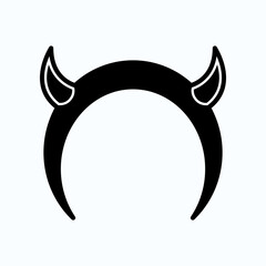Devil Horns Headband Silhouette Icon for Halloween, Costume, Or Themed Design