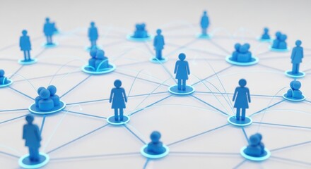 Abstract network connecting diverse people in a decentralized communication form