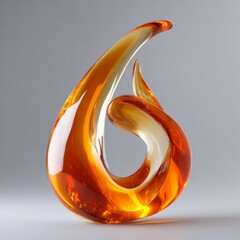 A stunning amber glass sculpture, radiating elegance and sophistication, evoking a sense of artistic beauty and modern design