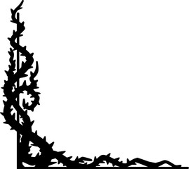 Halloween Thorn Vine Silhouette border frame background Decoration © Maysa