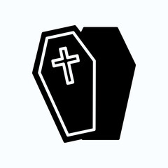 Two Overlapping Coffins With Cross Symbol, Black Funeral Theme For Memorial And Tribute Purposes