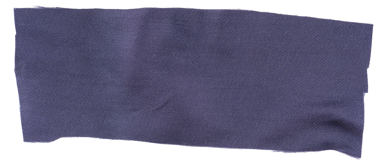 Dark blue textile fabric patch with rough edges cloth scrap piece isolated transparent png rag for sewing repair crafting collage and handmade design