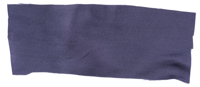 Dark blue textile fabric patch with rough edges cloth scrap piece isolated transparent png rag for sewing repair crafting collage and handmade design