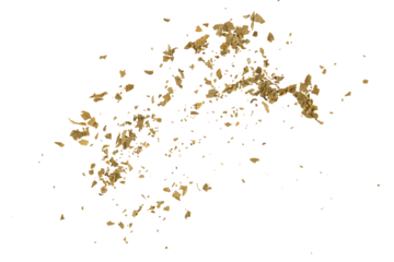 Dried flying parsley flakes isolated on transparent background, organic spice seasoning herb for cooking, natural culinary garnish element