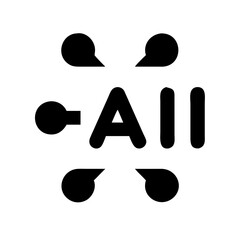AI Hub Icon Set – Artificial Intelligence, Machine Learning, Technology, Digital, Network, Connectivity, Futuristic