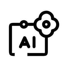 AI Prediction Icon Set – Artificial Intelligence, Machine Learning, Data Analytics, Forecasting, Digital, Technology, Futuristic
