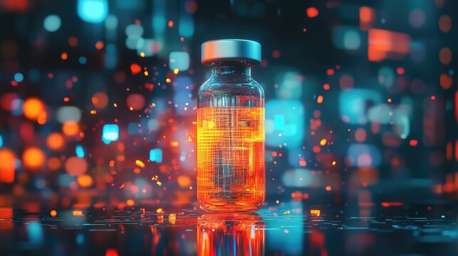 Vial containing digital data representing medical innovation