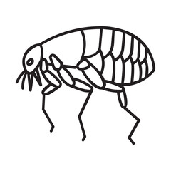 Simple line art illustration of a flea insect pest Icon