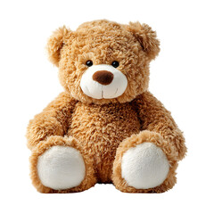 Obraz premium Brown teddy bear toy, white isolated background