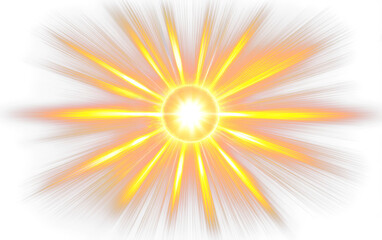 Obraz premium Explosive Golden Light Rays Emerging Isolate On Transparent Background, cutout, png