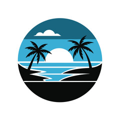 tropical island with palm tree