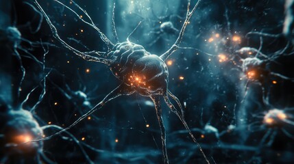 Activating neurons sending electrical impulses in brain network