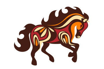 Chinese New Year. Year of the Horse 2026. Horse background. Vector illustration.