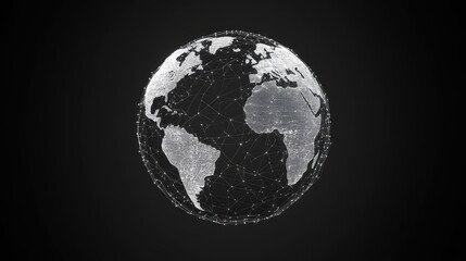 Fototapeta premium Earth globe connecting digital network technology data