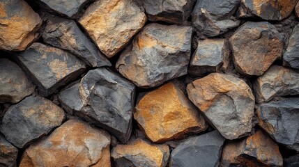 Natural stone wall showing rugged rock texture background