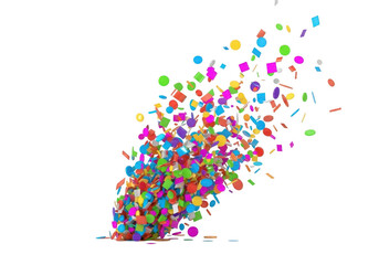 Obraz premium Confetti explosion isolated on transparent background