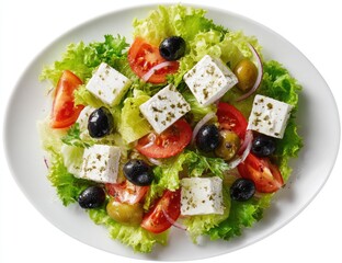 Fresh Greek salad on a plate