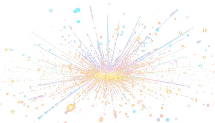 Prismatic light explosion with spectral rays PNG clipart with transparent background.