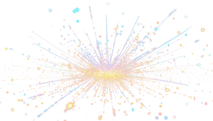 Prismatic light explosion with spectral rays PNG clipart with transparent background.