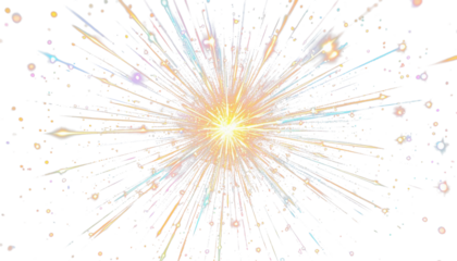 Colorful light refraction burst with shining beams PNG file for universal projects.