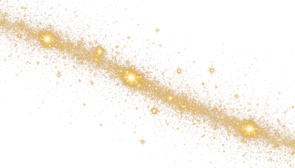 Shimmering golden dust track PNG file for multi-purpose design use.