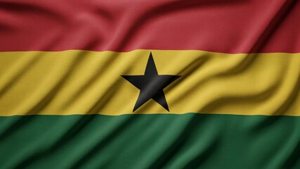 Flag of Ghana, A Symbol of National Pride and Unity, Red, Yellow, Green Stripes with a Black Star - A Vibrant Representation of Ghanaian Heritage and Culture - Powered by Adobe