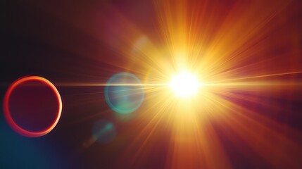 Fototapeta premium Bright sun abstract lens flare star light