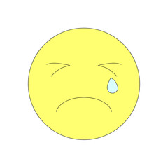 涙を流すシンプルな泣き顔アイコン