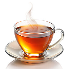 Hot cup of tea isolated on transparent background PNG